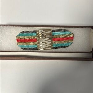 NWT MISHKY Colorful Beaded Bracelet with Gold Accents